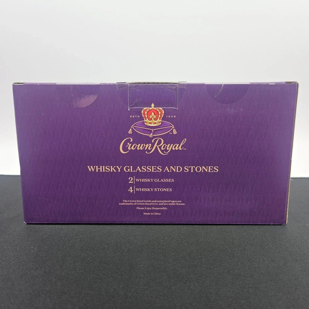 Crown Royal Whisky Glasses and Stones 6 Piece Set‎ New